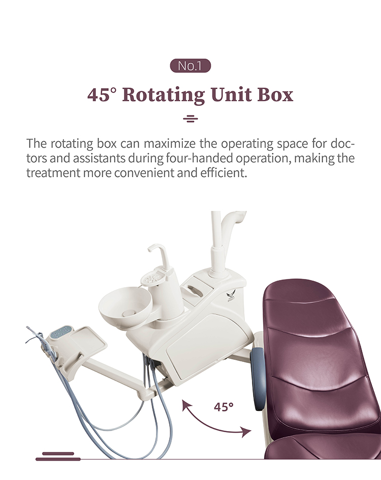 Class II Dental Unit Chair Grey With Rotatable Unit Box