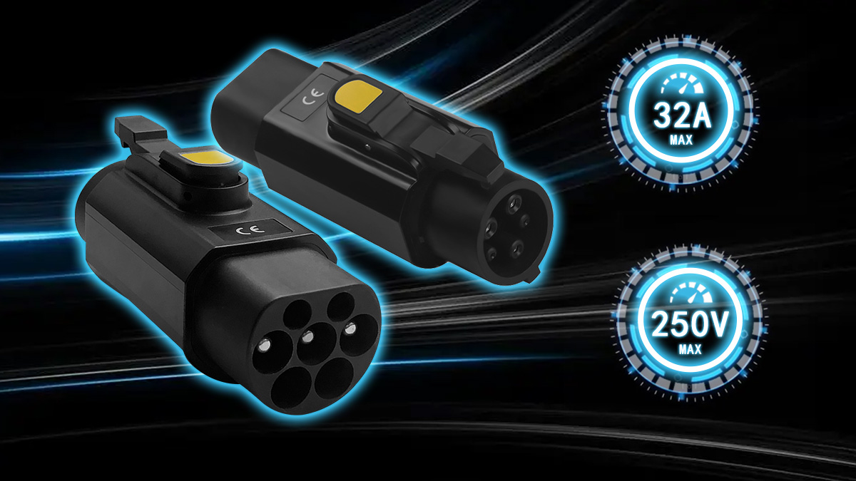 PC Copper 7KW 220V 32A Portable EV Charger Adapter Type2 to J1772/type1 for Type1 EV Cars