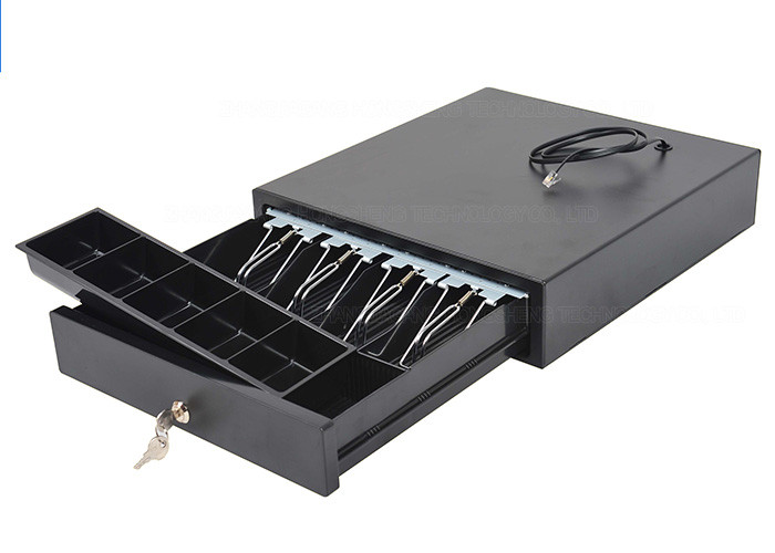 Custom Ivory / Black Metal POS Cash Drawer CE / ROHS / ISO Standard