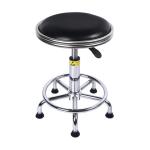 Small Round Lab PU Leather Chairs Antistatic Metal Saddle Stool With Wheels