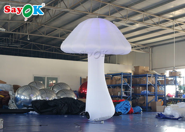 Polyester Inflatable Lighting Decoration With LED Light For Party / Blow Up Mushroom