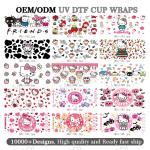 UV DTF Cup Wrap Transfer Stickers For Cartoon Wipe Off Stickers Waterproof