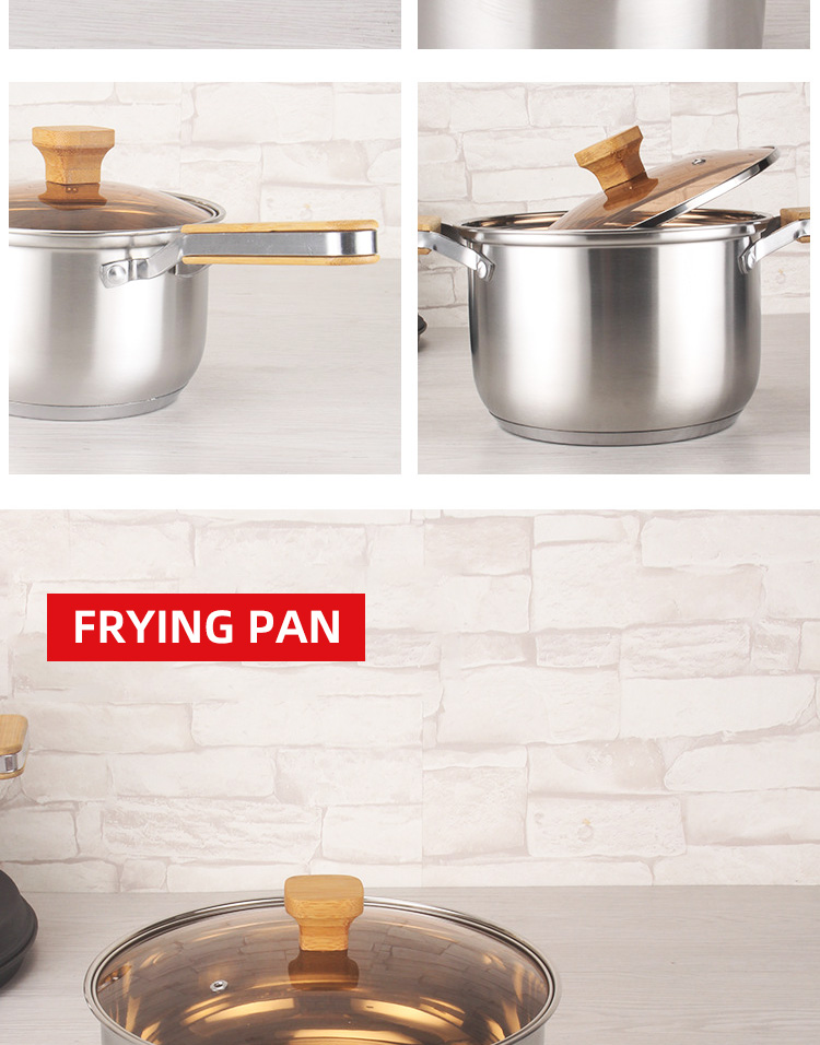 Factory Wholesale Different Size Cookware Set Custom Pots Wholesale 12pcs Stainless Steel Cooking Pot And Pan Set