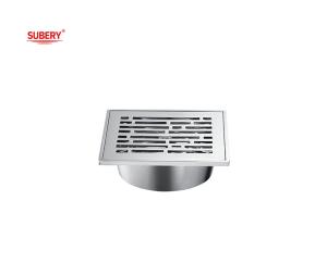 Quality Floor Mounted Bathroom Floor Drain Trap 100 X 100mm Chrome wholesale