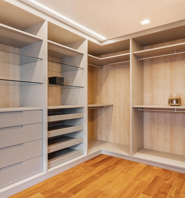 European Solid Wood Walk In Closet Cabinets Customized for Home Bedroom Set Furniture