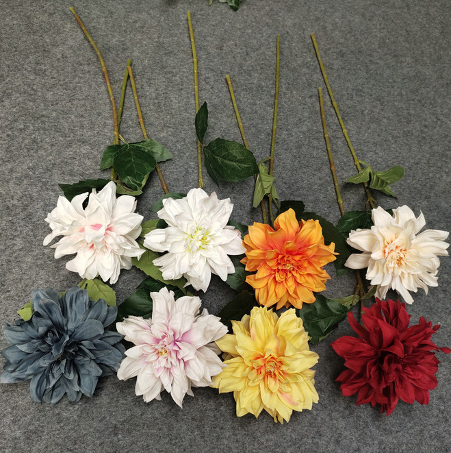 European Style 3 Heads Dahlia Artificial Flower For Home Party Wedding Silk Flower