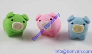 Quality 3D kids toy eraser, promotional 3D eraser ,3D pig eraser wholesale