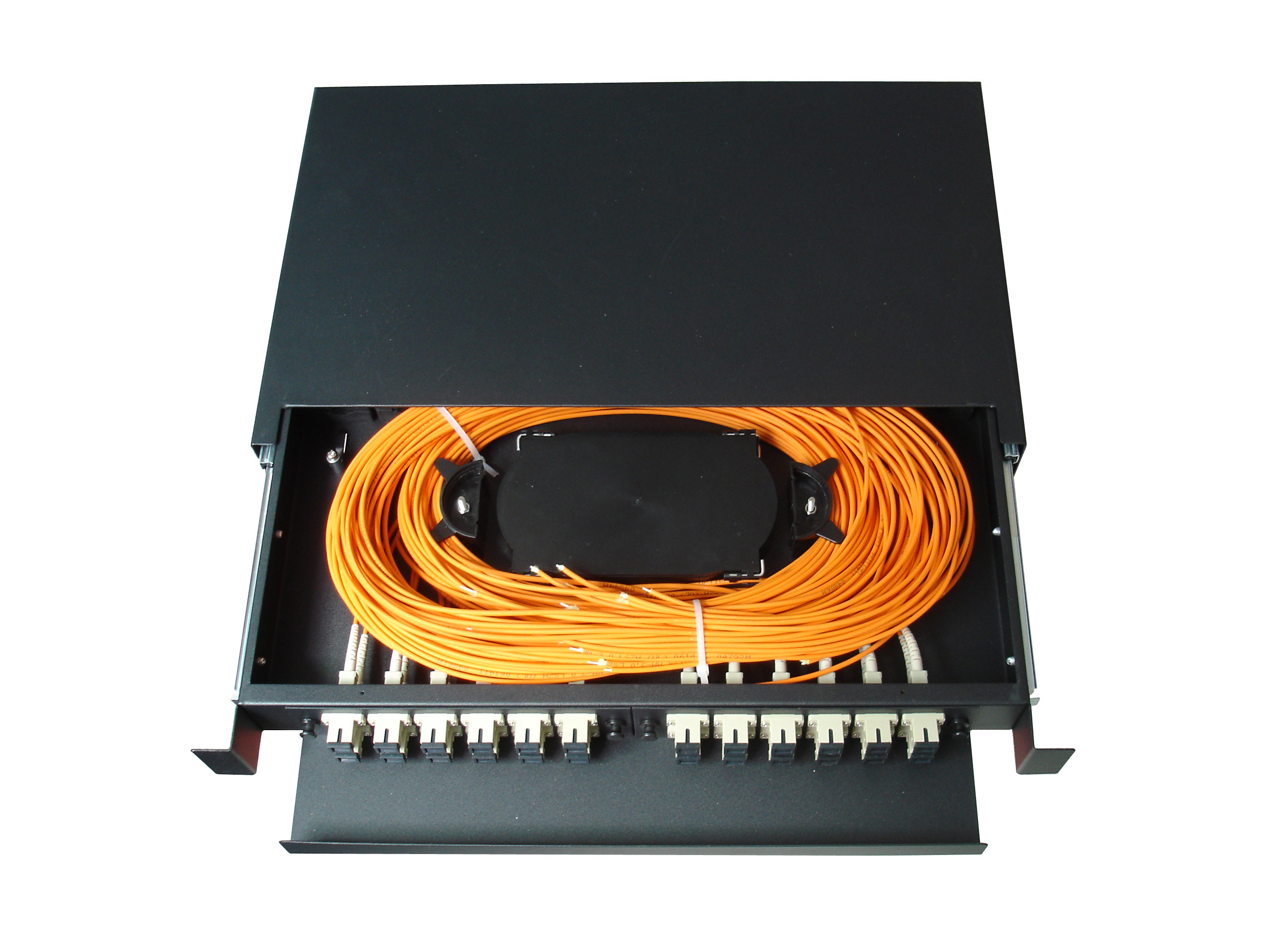 24 SC 19inch Fiber Optic Termination Box 1U Sliding Panel