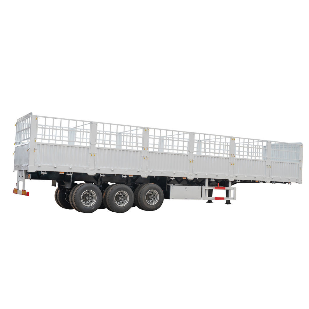 Leaf Spring Suspension / Air Suspension 40FT/45FT Fence Cargo Semi-Trailer With Sideboard