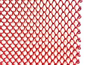 Quality Red 1mm Dia Metal Coil Drapery Stainless Steel Mesh Curtain 2.4kg/M2 wholesale