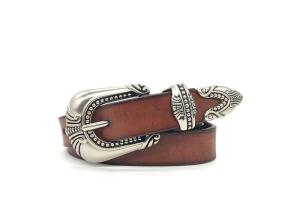 Quality 2.5CM Womens Genuine Leather Belt With Western Retro Vintage Buckle wholesale