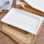 White Porcelain Plates Daily 12 Inch Minimalist Ceramic Dish
