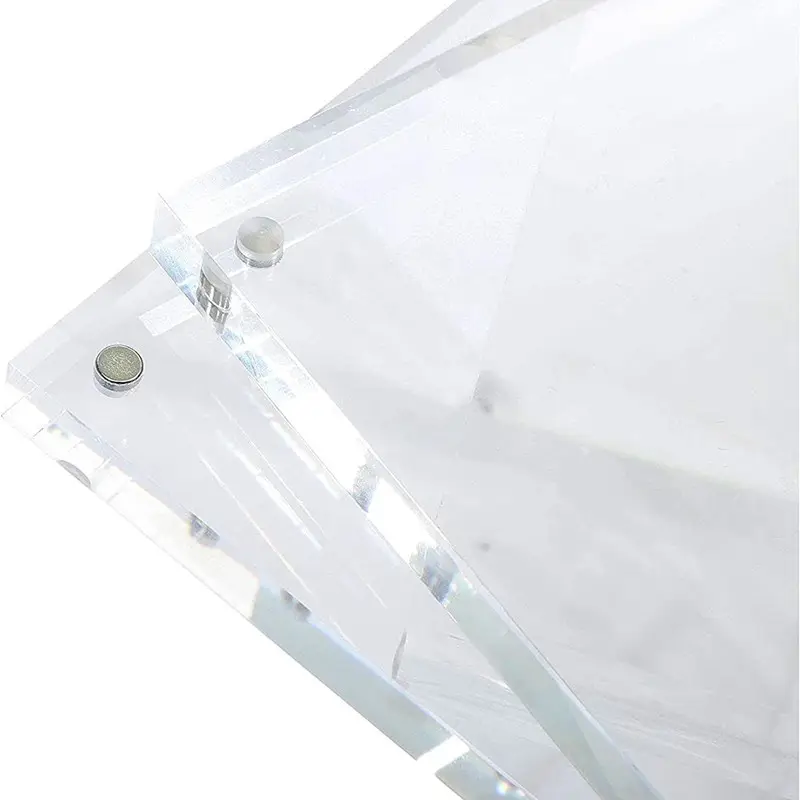 Floating Acrylic Picture Frames See Through Magnetic Block Photo Frame Customized Size