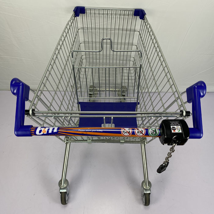 Octagonal Foot Steel Metal Shopping Trolley Cart Customized European Style