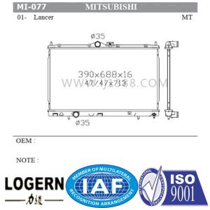 Quality MITSUBISHI Car Parts Aluminium Auto Radiator For Mitsubishi Lancer'01 Mt wholesale