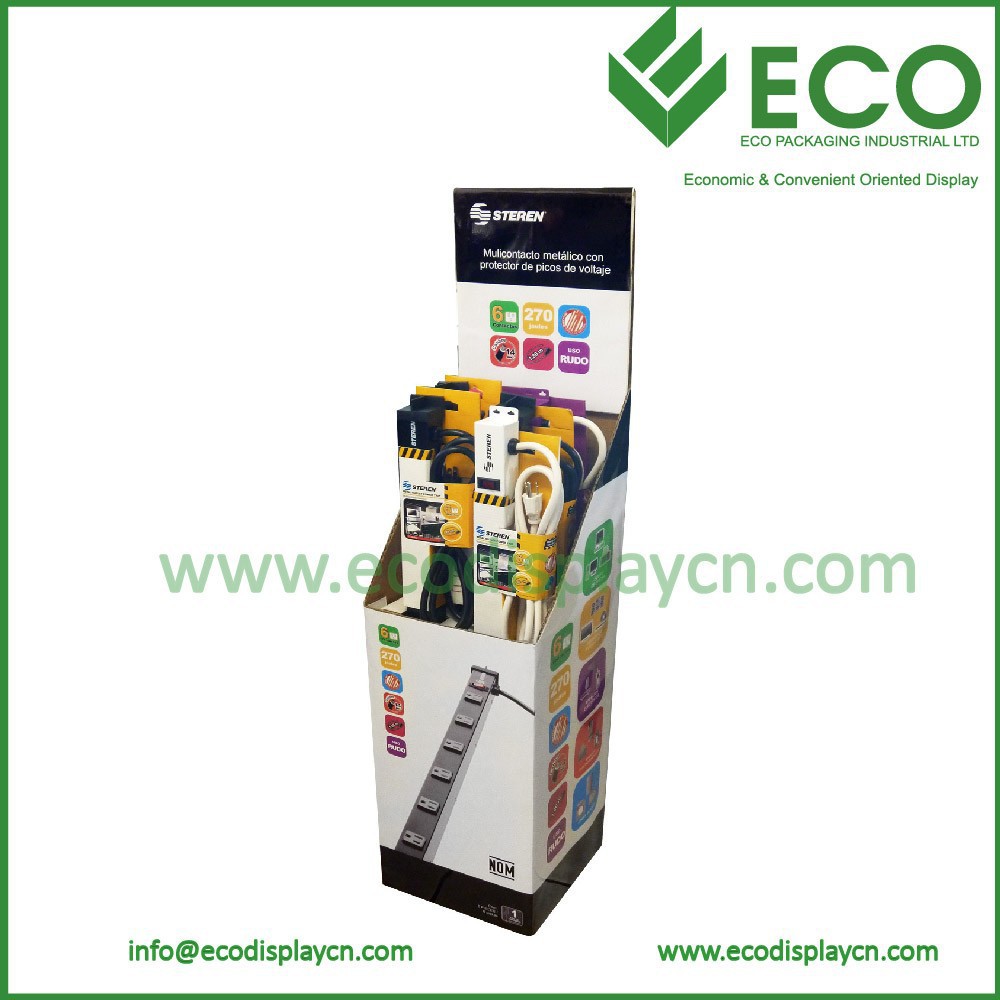 Four Color Printing Corrugated Cardboard Dump Bin Display Stands