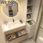 NO Faucet Included Luxury Hotel Center Bathroom Mirror Cabinet with Double Sink