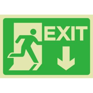 Quality Waterproof Fire Warning Photoluminescent Safety Exit Sign ISO9001 Certificated wholesale