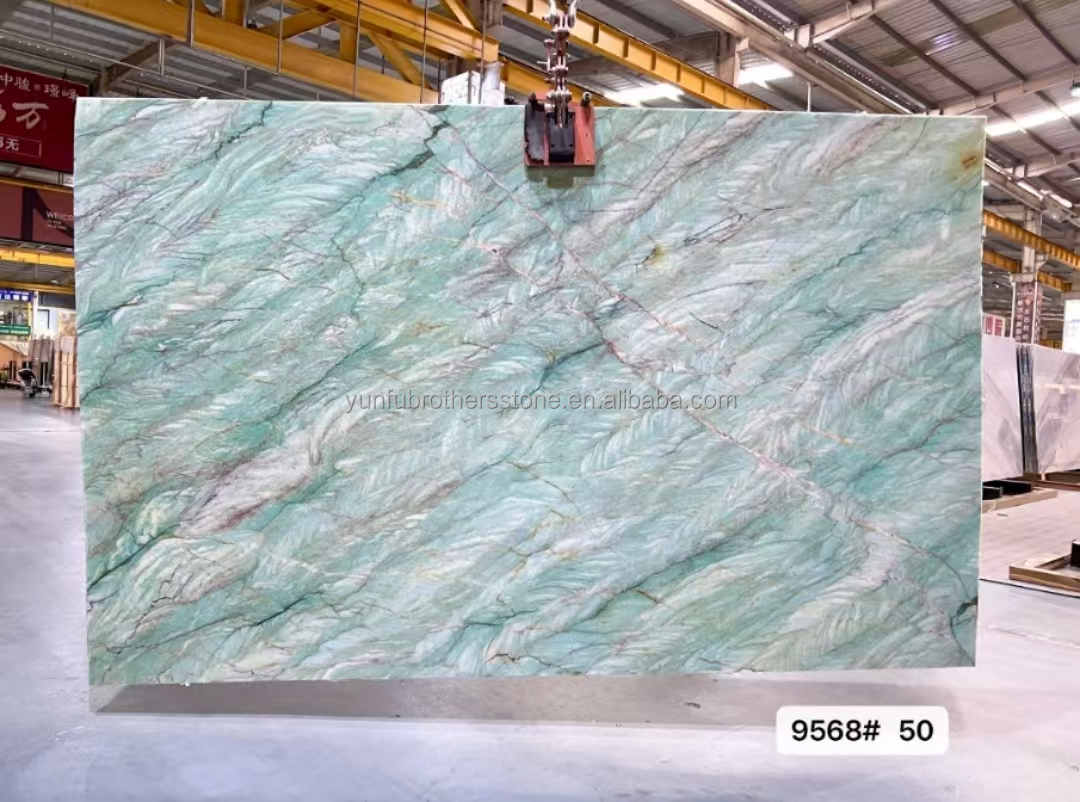 Polished Royal Green Quartzite Natural Green Gaya Marble Big Slab for Coffee Table