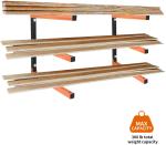 Wall Mounted Multifunction Wood Organizer and Lumber Storage Metal Rack with 3