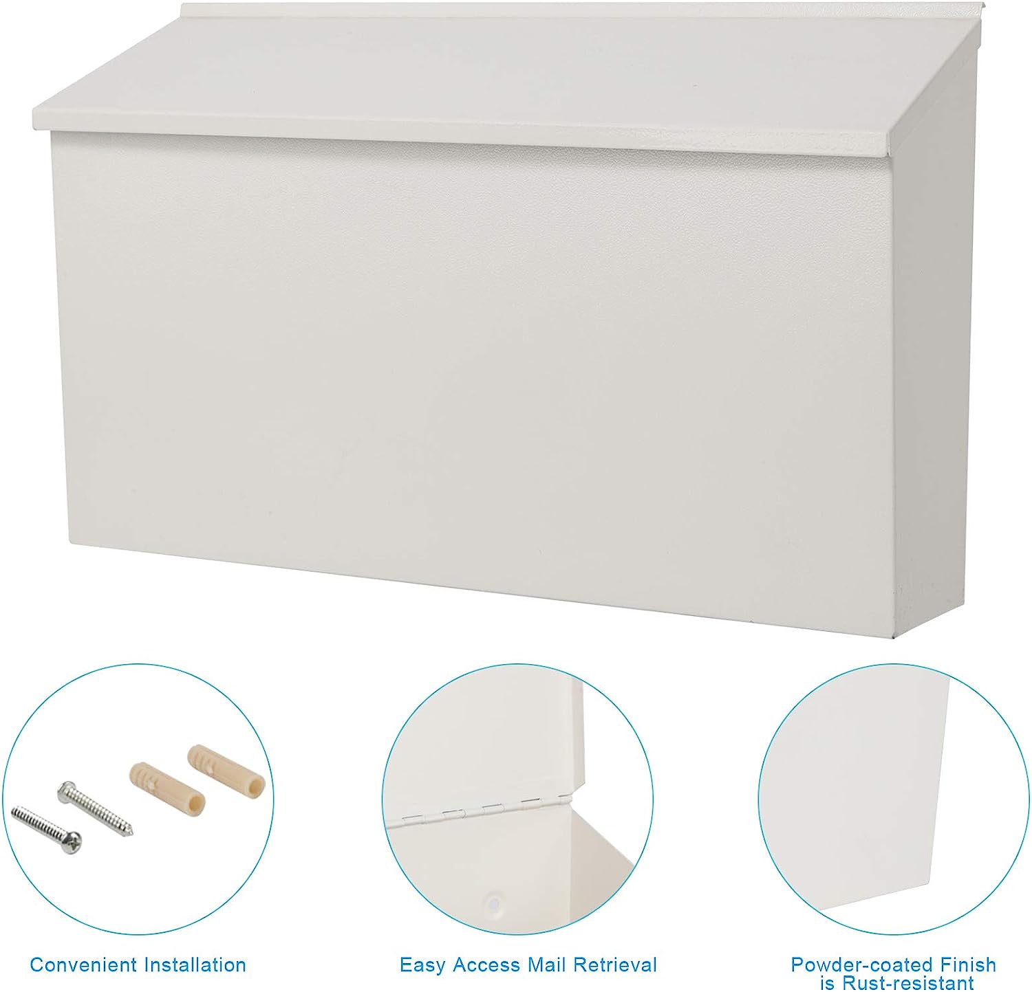 Outdoors Modern Design Large Wall-Mountable Mailbox Metal Mail Box 0.8mm Thickness