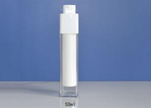 Quality Transparent AS 50ml Cosmetic Airless Bottle 161mm Height Rectangular wholesale