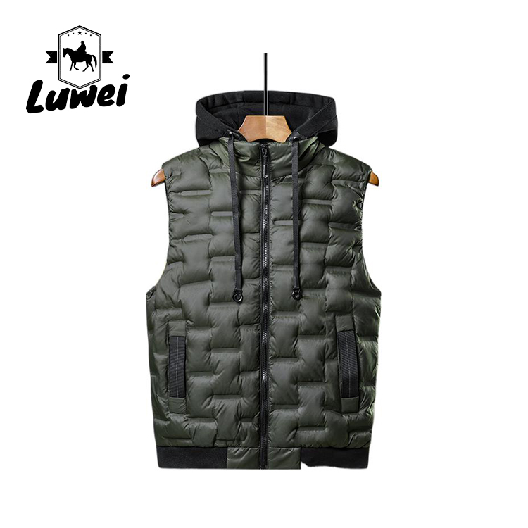 Custom Oversize Knit Windproof Thick Utility Polyester Cotton Luxury Quilted Waistcoat Thermal Casual Vests for Men