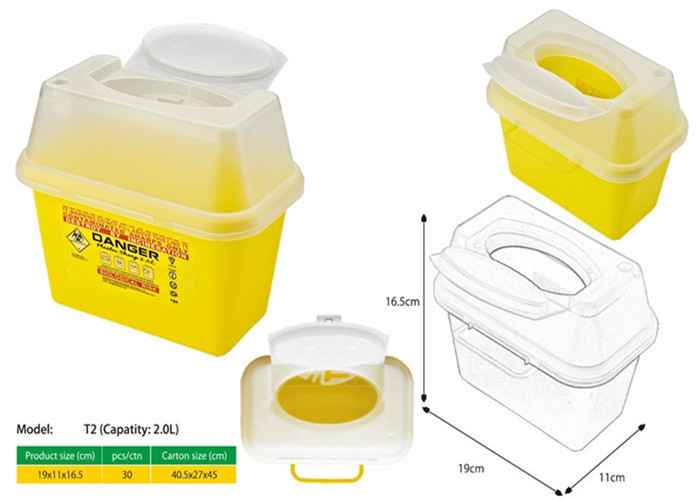 1 Litre Sharps disposal container, Sliding Lid, Red,Sharps Container | WinnerCare