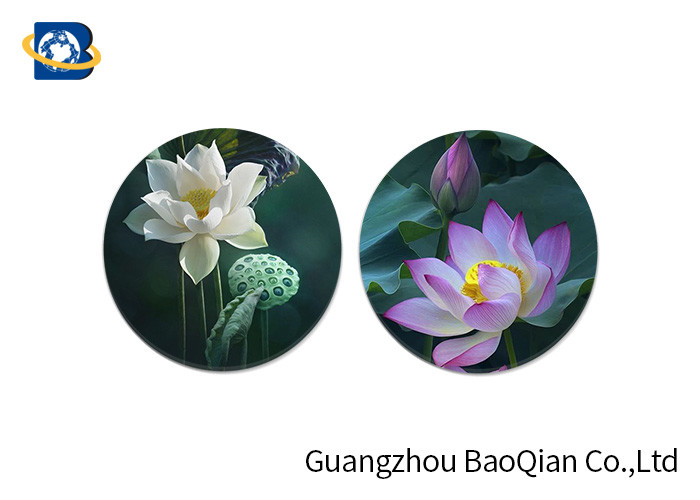 Home Decoration 3D Lenticular Coasters Cup Placemat Beautiful Flower Pattern