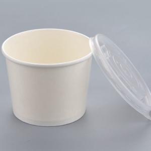 Quality 500 ml disposable paper bowl white thickening round packaging paper box with lid wholesale