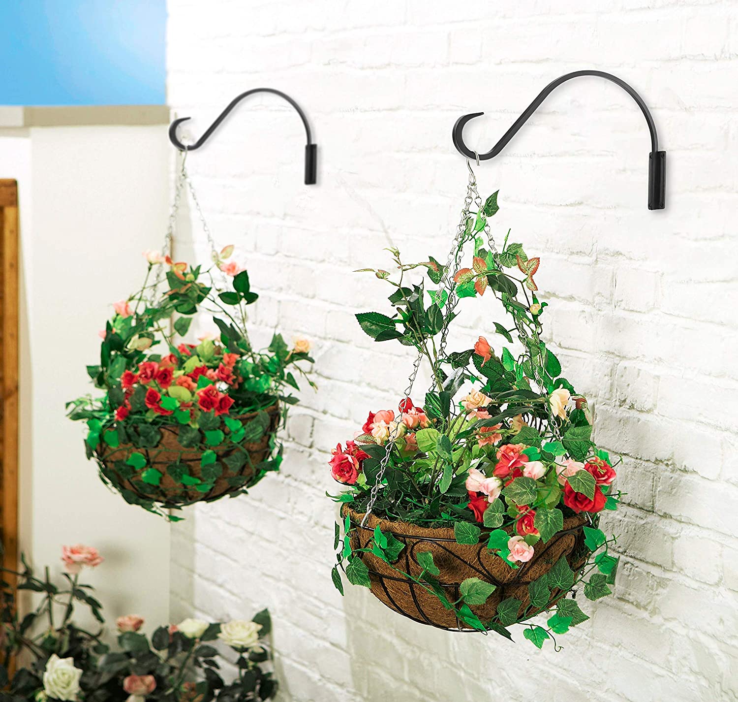 Standard Black Swivel Plant Hook for Hanging Flower Basket Wind Chime Lantern and More