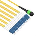 Fiber optic 40g mpo to lc cable Fan-out SM MTP/MPO 8 core MPO cable