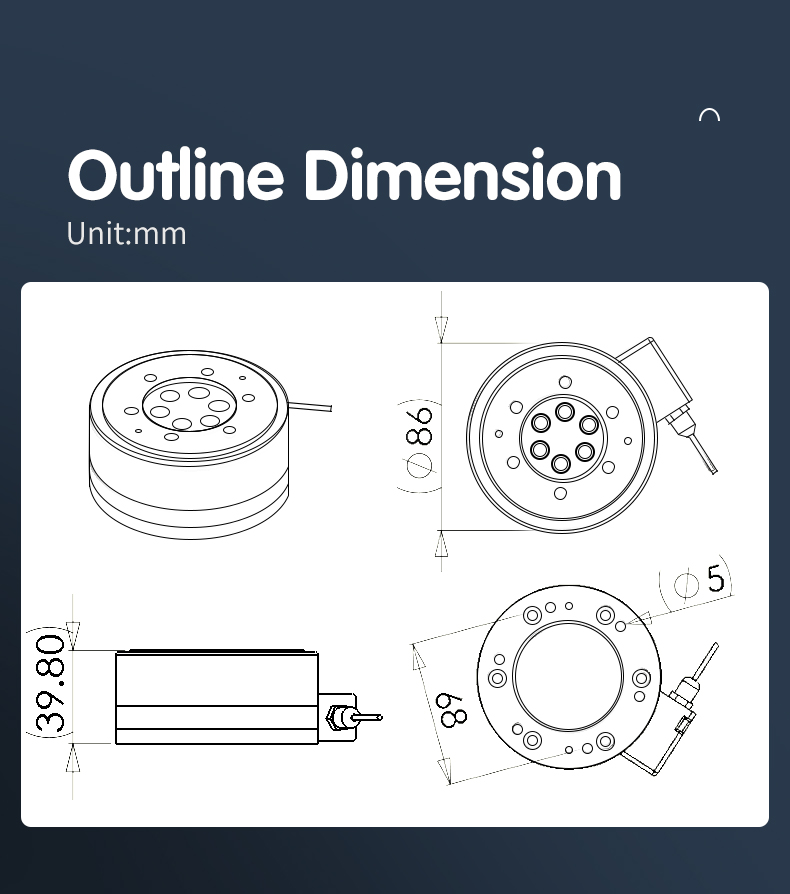Stainless Steel Multidimensional Transducer Multi Axis Transducer 6 Force Torque Sensor For Industry Robot
