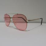 Pilot Anti Reflective Sunglasses Pink , Unisex Round Double Bridge Sunglasses