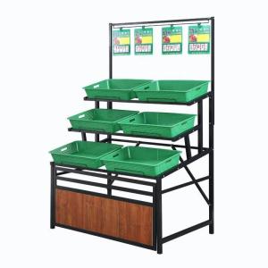 Quality Tilt Angle 200kg Fruit And Veg Display Shelves 0.8mm Panel Thickness wholesale