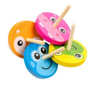 Quality Kids Rainbow Wooden Gyro Toy Wheel For Stress Relieving wholesale