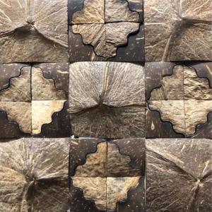 Quality 23x23x8mm Coconut shell 3 Feet Natural Fibre Wallpaper wholesale