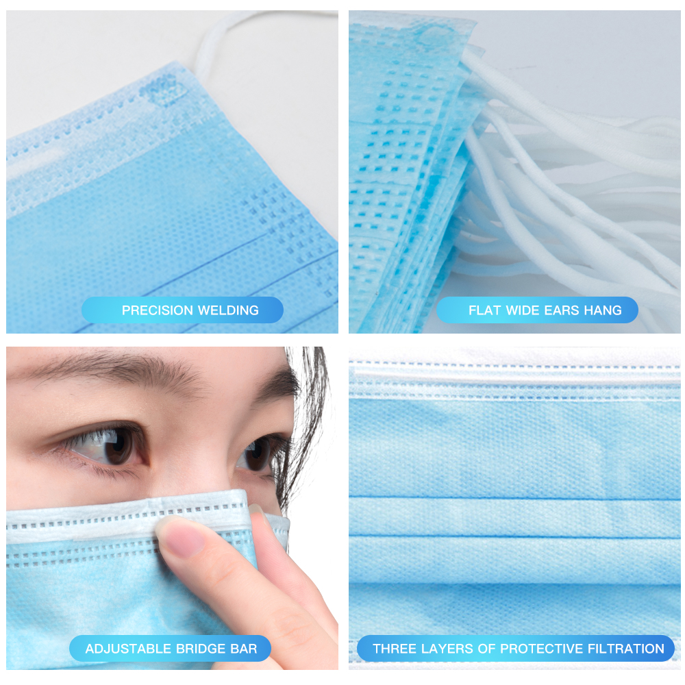 Triple Layer Surgical Mask Anti Fog Face Mask With Elastic Ear Loop