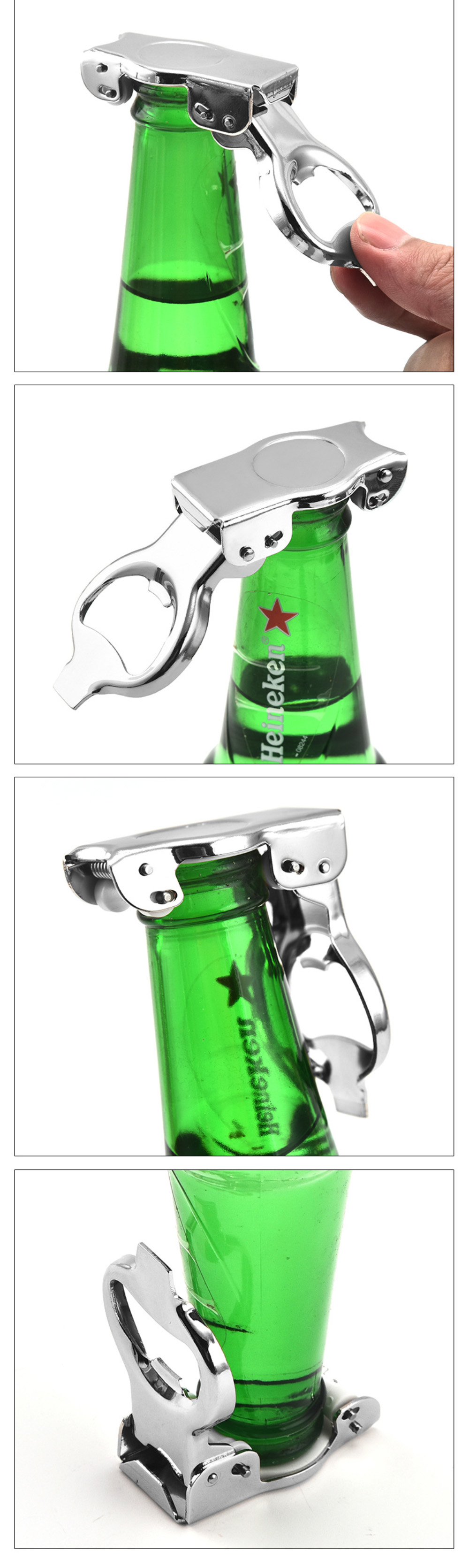 Custom Color Multifunction Stainless Steel Bottle Opener and Champagne Stopper Stocked