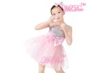 Kids Ballet Dance Costume Party Pink Dress Camisole Sequin Big Bow For Girls