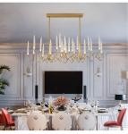 Rectangle Kitchen Chandelier for Living room Dining Room Luxury Crystal Candles