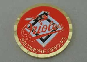 Quality Gold Plating 2.0 Inch Baltimore Orioles Metal Coin by Brass stamped wholesale