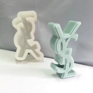 China Silicone Rubber Custom Diy Decoration Resin Crafts Casting Epoxy Resin Molds Big Letters Luxury Brand Logo on sale