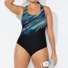 Buy cheap Plus Size Cross Back Gradient Printing Womens Swimwear One Piece Swimsuit from wholesalers