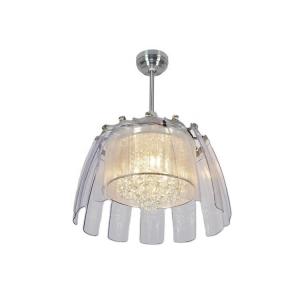 Quality Modern 50 Inch LED Crystal Ceiling Fan Light , Transparent Blade Ceiling Fan With Lights wholesale