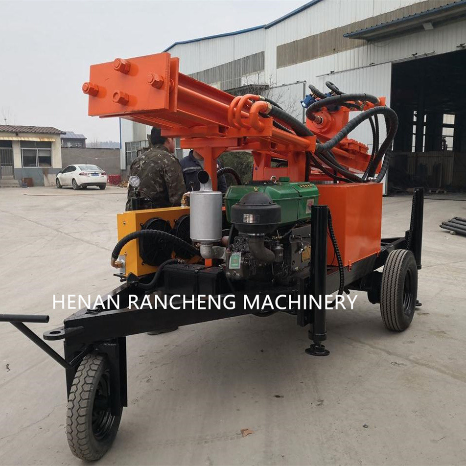 Max Depth 150m Trailer-mounted Water Well Small Borewell Drilling Rig Machine
