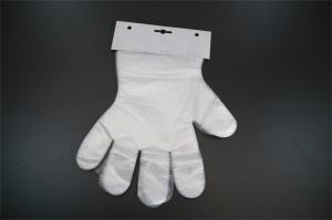 Quality Oil Proof Transparent Disposable PE Gloves , Plastic Gloves For Food Handling wholesale