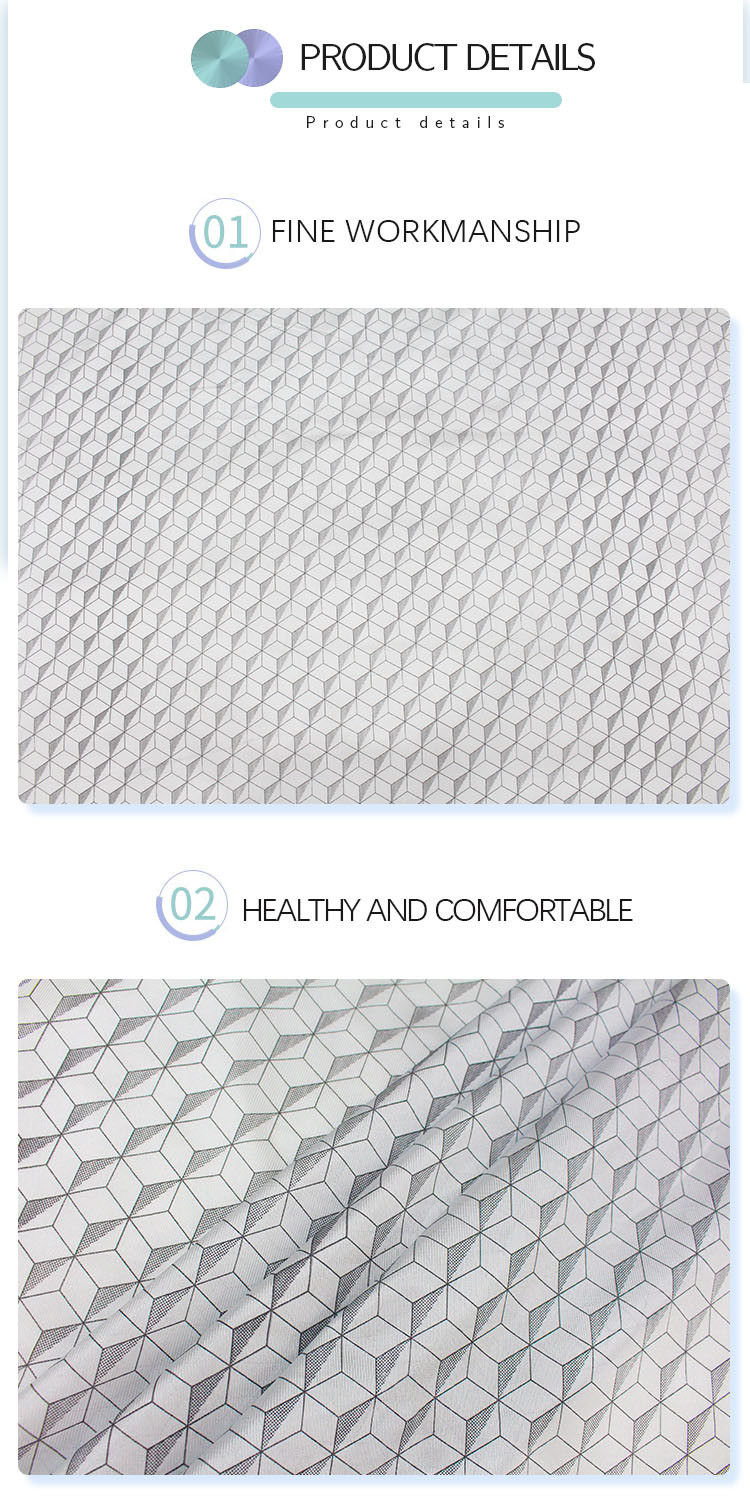 100% Polyester 9 Picks Woven Jacquard Mattress Fabric 2.3 Meter Width