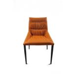 5cm Seat Powder Coated Finished Comfortable Leather Dining Chairs Fireproof