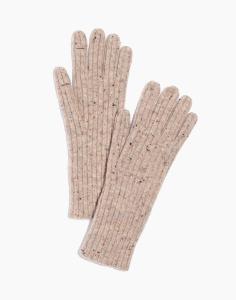 Quality Thick Full Finger Gloves , Donegal Rib Long Wool Gloves With Slit Open Finger wholesale